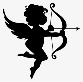 Cupid Silhouette 2 Variation - Clipart Cupids Bow And Arrow, HD Png Download, Transparent PNG