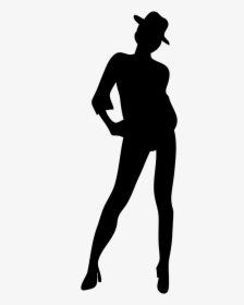 Silhouettes Of People - Female With Hat Silhouette, HD Png Download, Transparent PNG