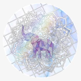 #elephant #mandala #blue #purple #geometric - Picsart Mandala Overlay Png, Transparent Png, Transparent PNG