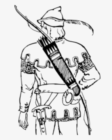 Archer - Robin Hood Clipart Black And White, HD Png Download, Transparent PNG