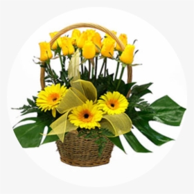 Canasta De Flores Amarillas , Png Download - Arreglos Florales De Aniversario De Boda, Transparent Png, Transparent PNG