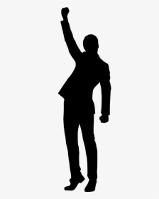 Silhouette Achieve Achievers Free Picture - Man With Hand Up Silhouette, HD Png Download, Transparent PNG