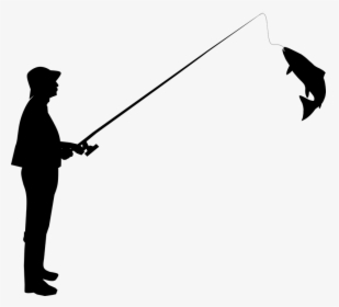 Fishing, Fish, Fisherman, Silhouette, Man, Outdoor - Silhouette Man Fishing, HD Png Download, Transparent PNG