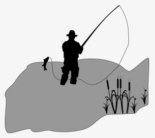 Cattail, Fish, Fisherman, Fishing, Sedge, Silhouette - คน ตก ปลา, HD Png Download, Transparent PNG
