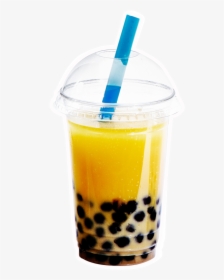 Milk Tea Boba Png Vector Transparent Download - Yellow Black Bubble Tea, Png Download, Transparent PNG