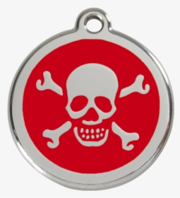 Red Skull & Crossbones Pet Tag - Placas Identificativas Para Perros, HD Png Download, Transparent PNG