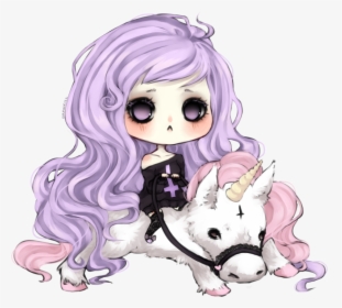 Unicorn, Pastel Goth, And Pastel Image - Pastel Goth Girl Png, Transparent Png, Transparent PNG