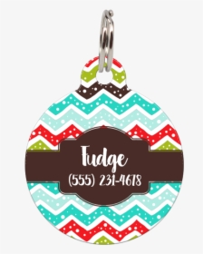 Brown Christmas Chevron Personalized Dog Id Tag For - Locket, HD Png Download, Transparent PNG