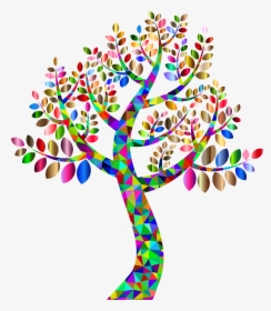 Low Poly Simple Prismatic Tree Clip Arts - Colorful Family Tree Clipart, HD Png Download, Transparent PNG