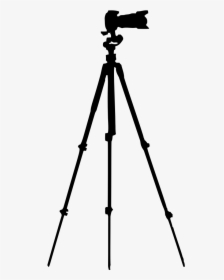 Camera On Tripod Silhouette - Camera With Tripod Clip Art, HD Png Download, Transparent PNG