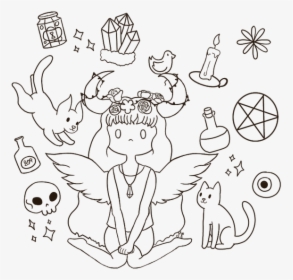Pastel Goth Lineart - Line Art Pastel Goth, HD Png Download, Transparent PNG