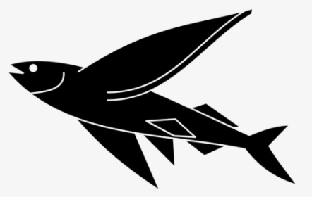 Silhouette Of A Fish - Flying Fish Clip Art, HD Png Download, Transparent PNG