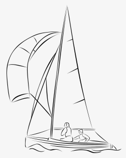 Clipart Big Image Png - Man Sailing Boat Drawing, Transparent Png, Transparent PNG