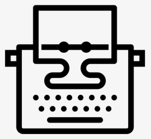 Typewriter With Paper Icon - Icon Vector Blog Png, Transparent Png, Transparent PNG