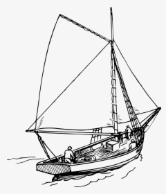 Sailboat Drawing Png - Boat In Ocean Drawing, Transparent Png, Transparent PNG