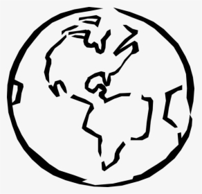 Globe Clip Art Outline - Black And White World Clip Art, HD Png Download, Transparent PNG