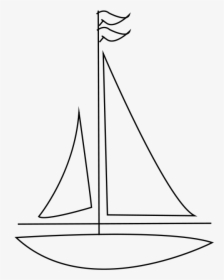 Line Drawing Sail Boat, HD Png Download, Transparent PNG