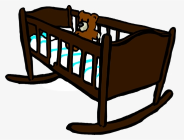 Cradle, Crib, Baby, Teddy, Wooden, Sweet - Baby Cradle Clip Art, HD Png Download, Transparent PNG