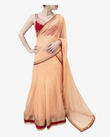 Graphic Black And White Stock Peach And Maroon Saree - Photo Shoot, HD Png Download, Transparent PNG