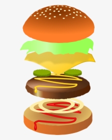 Cartoon Burger Png - Build A Burger Clipart, Transparent Png, Transparent PNG