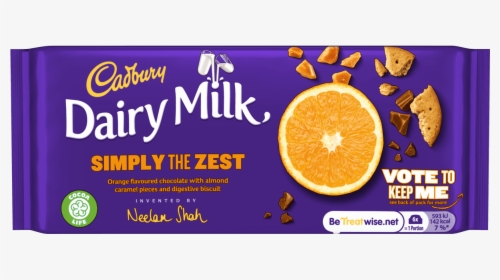 Cadbury Dairy Milk Simply The Zest 110g - Cadbury Dairy Milk Inventor, HD Png Download, Transparent PNG