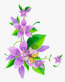 Svg Library Library Flower Purple Corner Flowers Transprent - Flower For Photoshop, HD Png Download, Transparent PNG
