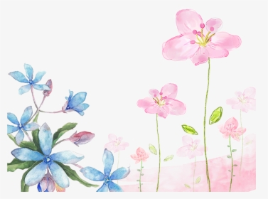 This Graphics Is Hand Painted Watercolor Flowers Decorative - Water Color Flower Background, HD Png Download, Transparent PNG