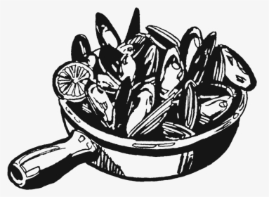 Clam Png Black And White - Dish, Transparent Png, Transparent PNG