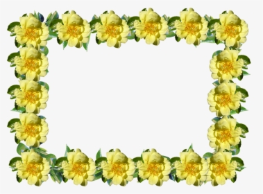 Frame Border Rose Free Picture - Yellow Flower Frame Png, Transparent Png, Transparent PNG