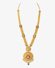 Calcutta Design Necklace With Red Bead - Gold Rani Haar Price, HD Png Download, Transparent PNG