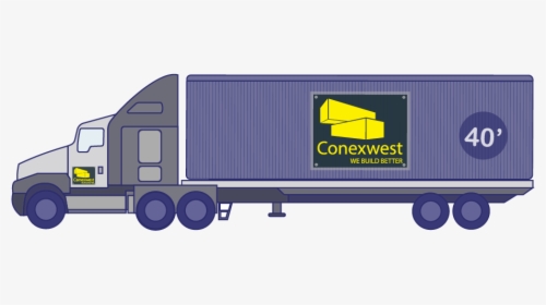 Flatbed Container Delivery - Trailer Truck, HD Png Download, Transparent PNG