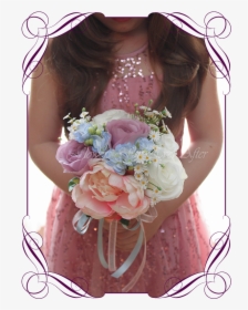 Silk Artificial Pastel Colourful Flower Girl Posy Featuring - Fake Wedding Bouquets Australia, HD Png Download, Transparent PNG