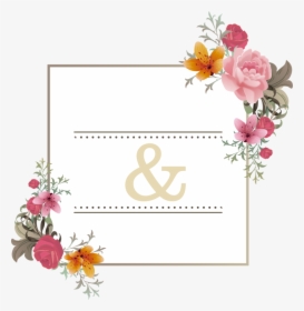 Pink Flower E Card Wedding Greeting Get Well Invitation - Background Floral Border Template, HD Png Download, Transparent PNG