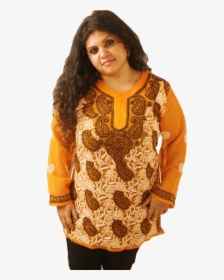 Lucknowi Short Kurti With Front Embroidery - Girl, HD Png Download, Transparent PNG