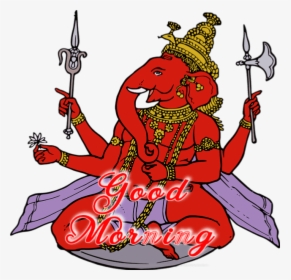 Good Morning Images With God Krishna - Drawing Ganesha With Colour, HD Png Download, Transparent PNG