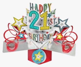Happy 21st Birthday Pop-up Greeting Card - 21st Birthday Card Pop Up, HD Png Download, Transparent PNG