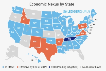 Economic Nexus By State - Red Vs Blue States 2016 Election, HD Png Download, Transparent PNG