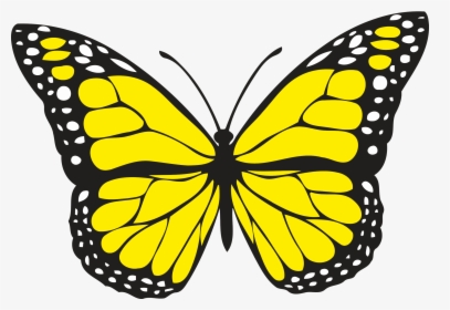 Yellow Butterfly Clipart � Clipart Free Download - Yellow Butterfly Clipart, HD Png Download, Transparent PNG