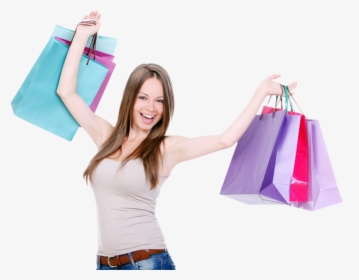 Bag - Girl With Shopping Bags Png, Transparent Png, Transparent PNG