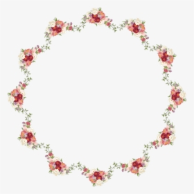 Pink,heart,plant - Watercolor Flowers Circle Frame, HD Png Download, Transparent PNG