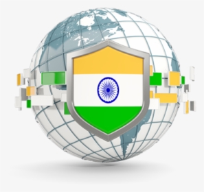 Globe With Shield - India Globe Logo, HD Png Download, Transparent PNG