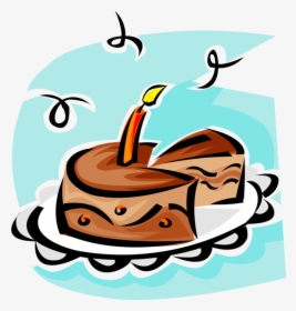 Vector Illustration Of First Birthday Cake With Lit, HD Png Download, Transparent PNG
