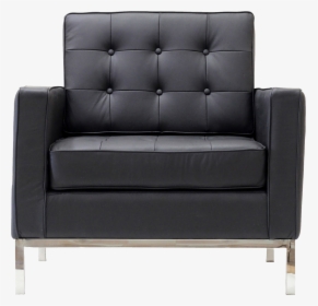 Transparent Armchair Png - Black Leather Sofa Chair, Png Download, Transparent PNG