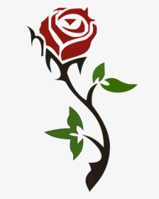 Simple Rose Clip Arts - Rose With Thorns Silhouette, HD Png Download, Transparent PNG