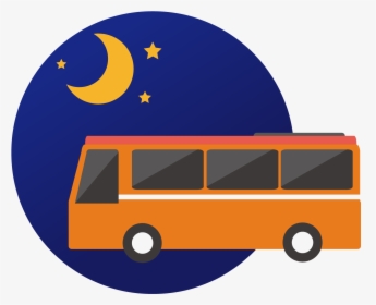 Travel By Night Bus - Night Bus Clipart, HD Png Download, Transparent PNG