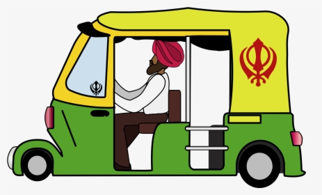 Graphic, India, Auto Rickshaw, Delhi, Khanda, Turban - Rickshaw Clipart, HD Png Download, Transparent PNG