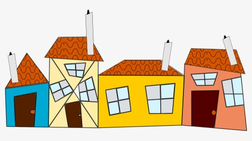 Neighbors, Neighborhood, Road, Lane, Chimney, Houses - Terraced House Clipart Png, Transparent Png, Transparent PNG