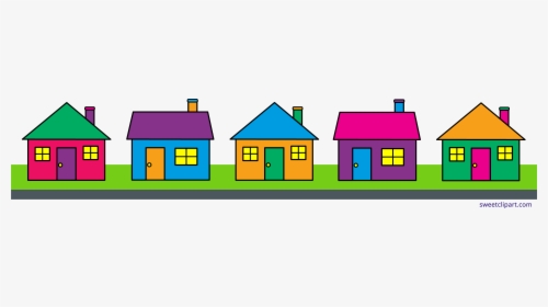 Clip Art Free Content Image Illustration Neighbourhood - Houses Clipart, HD Png Download, Transparent PNG
