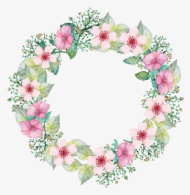 Garland Vector Pataka - Pink Flower Wreath Vector, HD Png Download, Transparent PNG