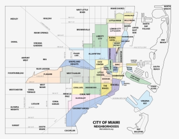 Map Of Miami Neighborhoods, HD Png Download, Transparent PNG